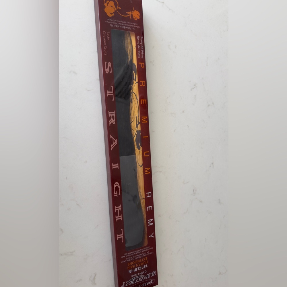 Euronext Premium straight human hair clip in extensions - Espresso